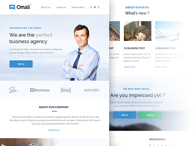 Omail - Premium Email Templates Set corporate webiste email email design email template flat landing landing page mailchimp newsletter one page template themeforest