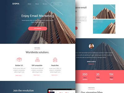 Email / Newsletter HTML Template ( Sigma ) builder email envato header html5 landing page mail mailchimp material modern newsletter template