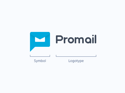 Promail Logo blue brand email logo mail promail shape symbol