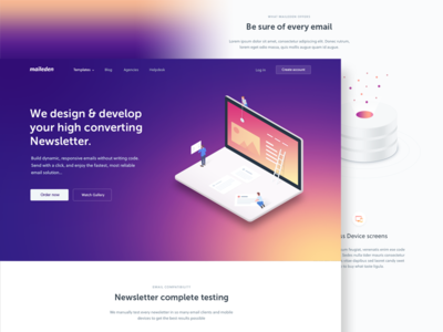 Work in progress - Maileden Subpage corporate grandient illustration isometric landing minimal responsive ui website