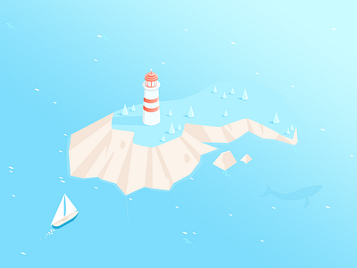 Daily challenge illustration 4/100 ( isometric lighthouse )