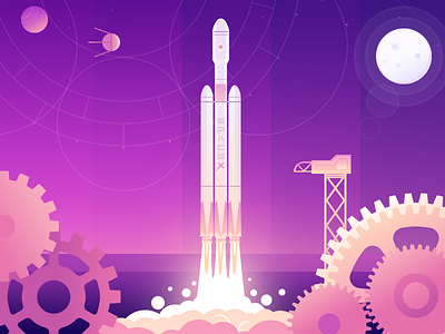 Illustration (SpaceX Launch ) design icon illustration ui