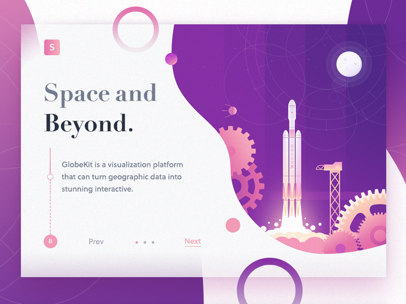 Space and Beyond ! rocket crypto banner slider web landing design ui icon illustration page