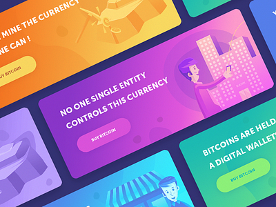 Bitcoin Banners / Facts app banner bitcoin gradient icon illustration web