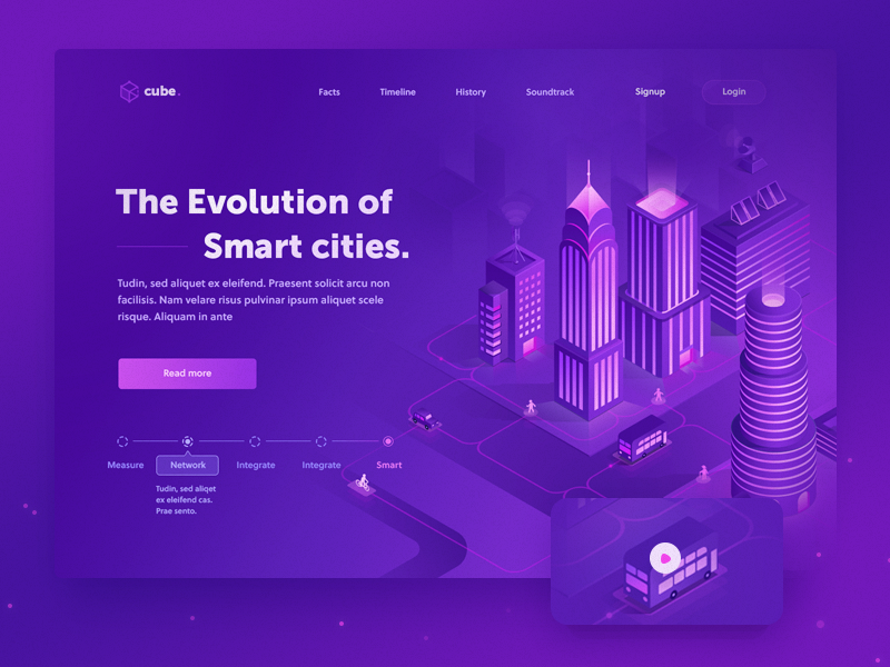 Smart cities - Concept 1 main landing web power illustration technology machine 3d isometric