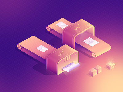 Isometric ePrinter 3d design illustration isometric minimal ui