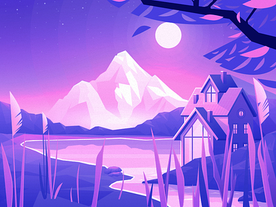 Lake House - illustration app design house illustration mobile ui