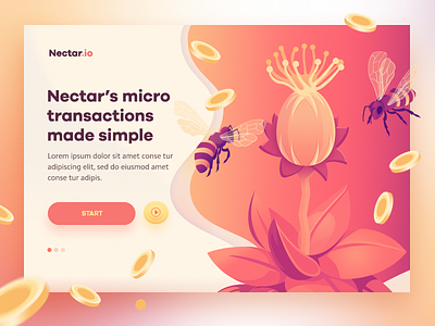 Nectar concept1 ( in progress ) app crypto etherium fly gradient illustration isometric landing mobile nectar page ui web