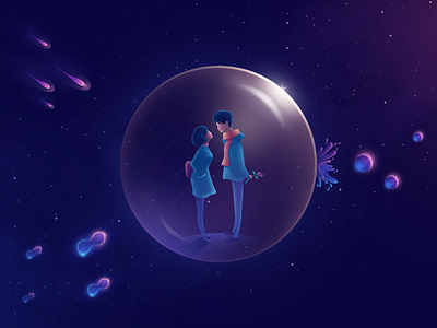 STD Testing ( illustration ) bubble illustration purple space