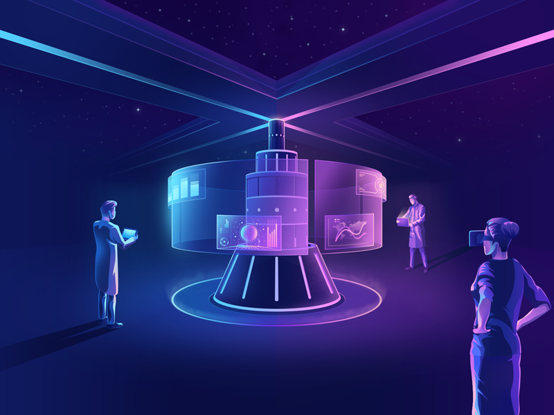 Business innovation illustration ux gradient ui design 3d minimal illustration