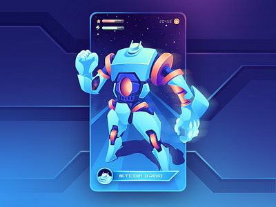 Crypto Droid - App Card 3d branding clean design gradient illustration landing minimal ui vector