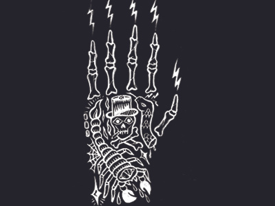 SKELLY bones illustration scorpion skeleton tattoo tshirt