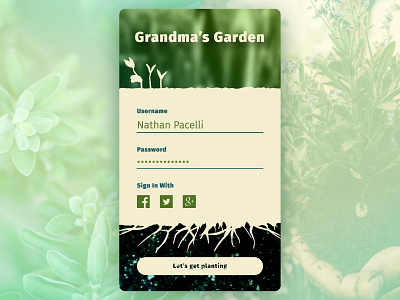 Daily UI #001 - Sign Up 001 app daily ui gardening sign in sign up