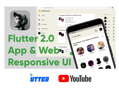 Flutter Clubhouse app web Thumbnail