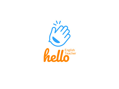 hello teacher english app branding design flat icon illustrator logo typography vector