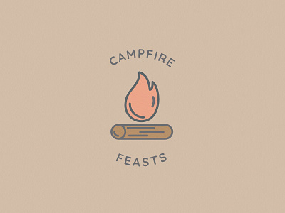 Campfire beige camp campfire camping clean flat design icon design minimal modern natural neutral outdoors