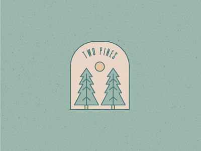 Two Pines beige clean flat design forest icon design minimal modern natural neutral outdoors pine trees