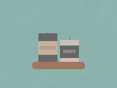 Delicious smelling candles candles cookies cute design donuts flat green icon minimal modern natural texture