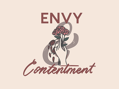 Envy & Contentment autumn colors burgundy design floral flowers hand lettering hands icon illustration ipad lettering minimal