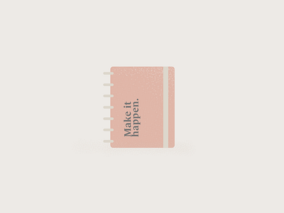 Make it happen - planner beige flat design icon modern neutral notebook planner texture warm