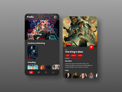 Movie App Streaming android app design mobile app design mobile ui movie movie app streaming streaming app ui ui design uiux