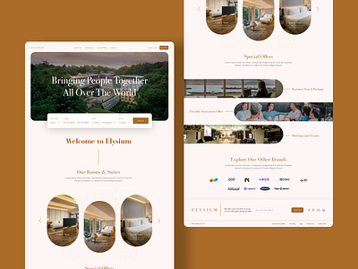 Elysium - Hotel Booking Landing Page booking design dribbble graphic design hotel landing page ui ux web design webdesign