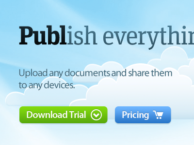 Publish everything button clouds download pricing