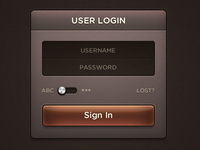 Login Form dark amber login password user username