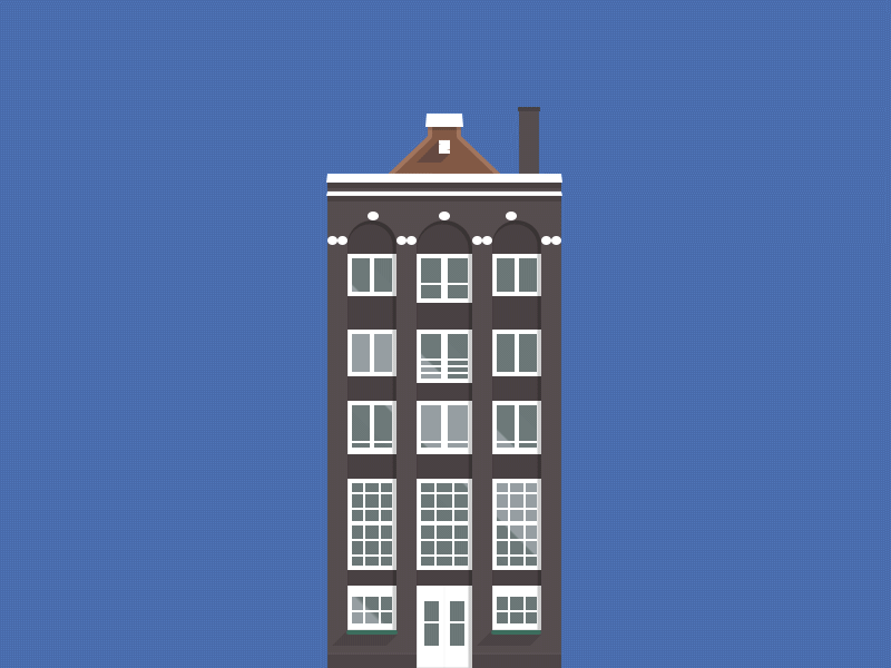 [GIF] Amsterdam Buildings Illustration amsterdam building house illustration ps shapes square ui