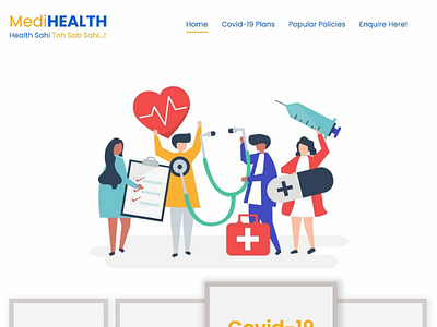 Landing page for a medical health insurance company.