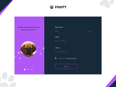 Pawpy Signup Form