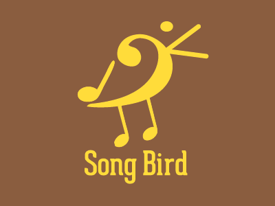 Song Bird Logo Design bird design geared logo music song