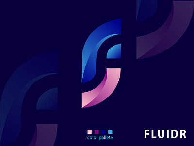 FLUIDR LOGO abstract branding design f f logo flat go graphic design icon illustration lo logo