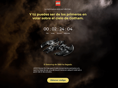 LEGO Batman Batwing Web Design adobe xd css design ui web