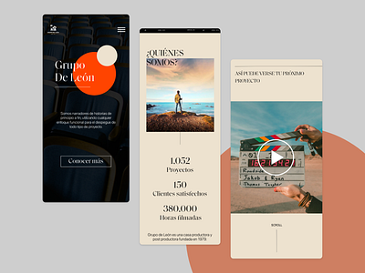 GDL Production Company UI Mobile adobe xd film production react ui ux web