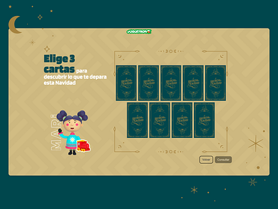 Juguetron Tu suerte navideña UI Christmas Cards Tarot christmas design tarot ui uxdesign web webdesign