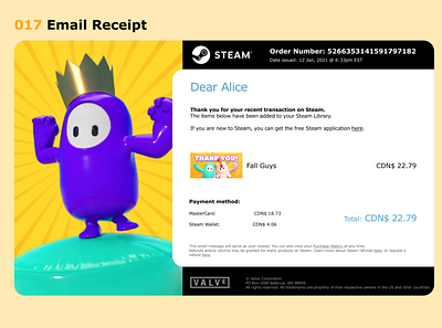 017 Email Receipt dailyui email receipt ui uichallenge