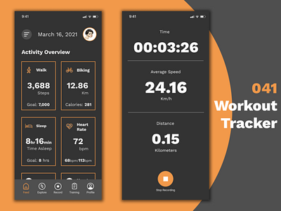 041 Workout Tracker daily ui dailyui ui uichallenge workout tracker
