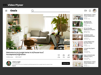 057 video player daily ui dailyui design ui uichallenge webdesign