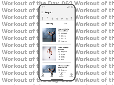 062 workout of the day app daily ui dailyui ui uichallenge workout app