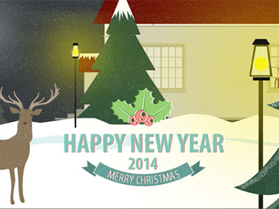 Happy 2014 2014 colorful design flat happy new year parallax scroll single page web