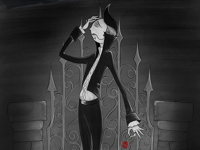 Dramacula castle character dark design draama dracula illustration moon rose vampire