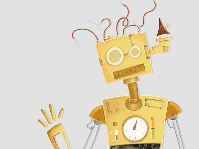 Robot Balesi - Childrenbook character design childrenbook illustration robots steampunk toddlers