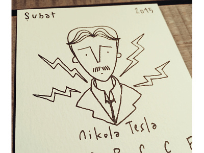 Nikola Tesla calendar character design illustration nikola tesla tesla