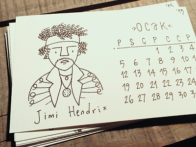 Jimi Hendrix calendar character design illustration jimi hendrix musicians