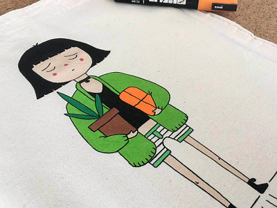 Mathilda bag character design handmade illustration leon mathilda posca pen