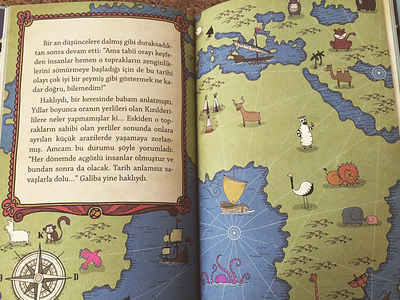 Amcam ve Ben 3 - Children's Book animals childrensbook illustration worldmap