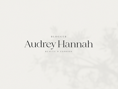 AUDREY HANNAH beauty blogger brand identity branding fashion logo typogaphy