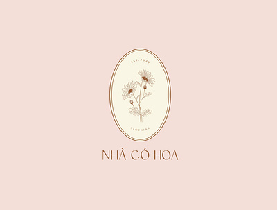 NHÀ CÓ HOA brand design brand identity branding envelope logo packaging typogaphy