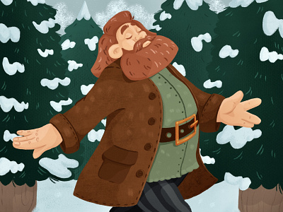 Illustration of Hagrid character design childrens illustration christmas illustration
